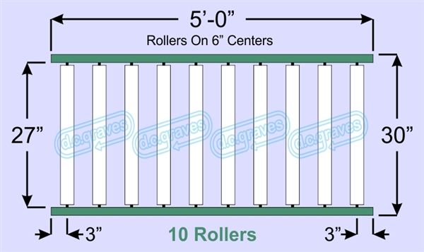 SR60-27-06-05, Steel Gravity Roller Conveyor