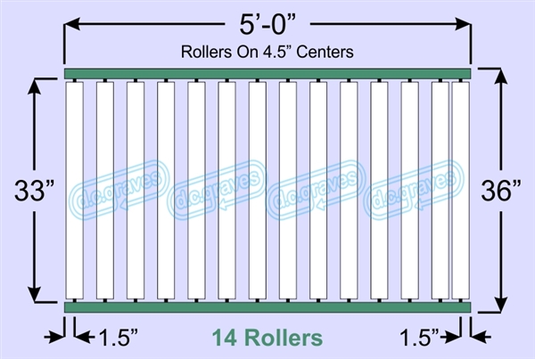 SR60-33-04-05, Steel Gravity Roller Conveyor