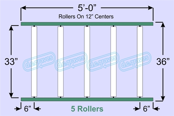 SR60-33-12-05, Steel Gravity Roller Conveyor