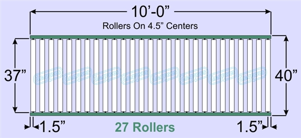 SR60-37-04-10, Steel Gravity Roller Conveyor
