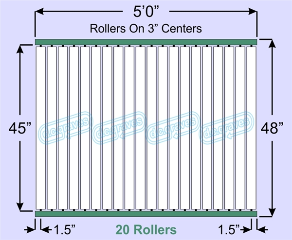 SR60-45-03-05, Steel Gravity Roller Conveyor