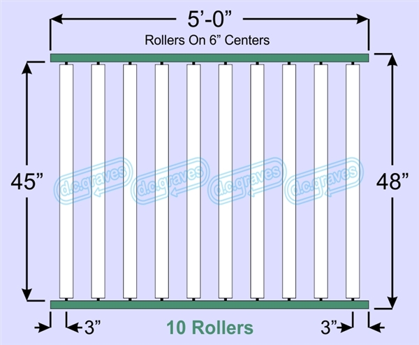 SR60-45-06-05, Steel Gravity Roller Conveyor