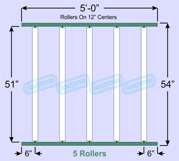 SR60-51-12-05, Steel Gravity Roller Conveyor