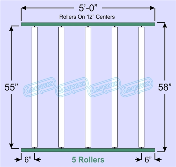 SR60-55-12-05, Steel Gravity Roller Conveyor