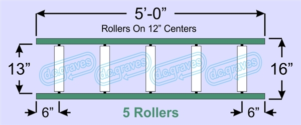 SR80-13-12-05, Steel Gravity Roller Conveyor