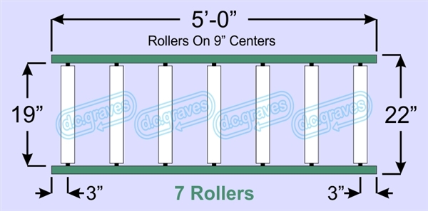 SR70-19-09-05, Steel Gravity Roller Conveyor