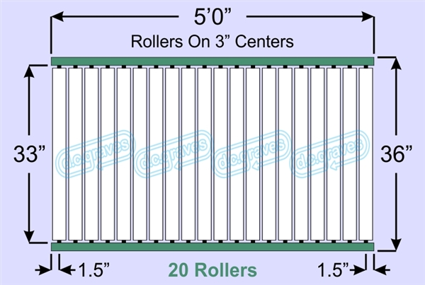 SR80-33-03-05, Steel Gravity Roller Conveyor