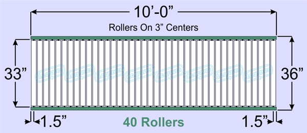 SR80-33-03-10, Steel Gravity Roller Conveyor