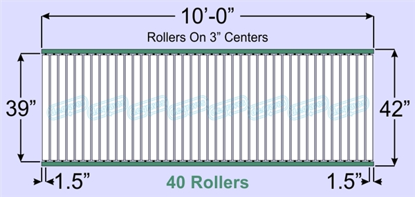 SR80-39-03-10, Steel Gravity Roller Conveyor