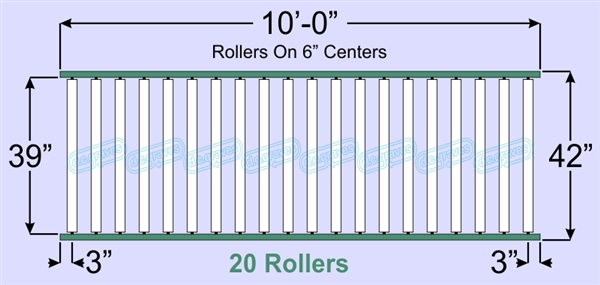 SR80-39-06-10, Steel Gravity Roller Conveyor