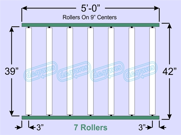 SR80-39-09-05, Steel Gravity Roller Conveyor