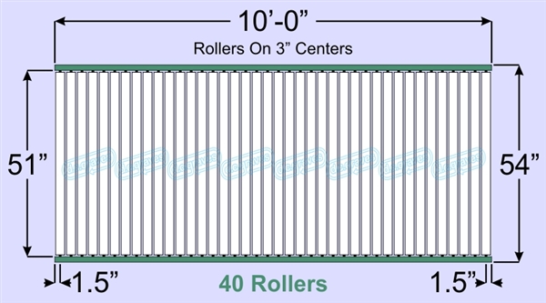 SR80-51-03-10, Steel Gravity Roller Conveyor