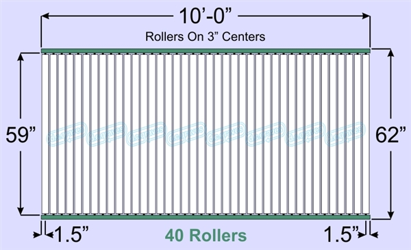 SR70-59-03-10, Steel Gravity Roller Conveyor