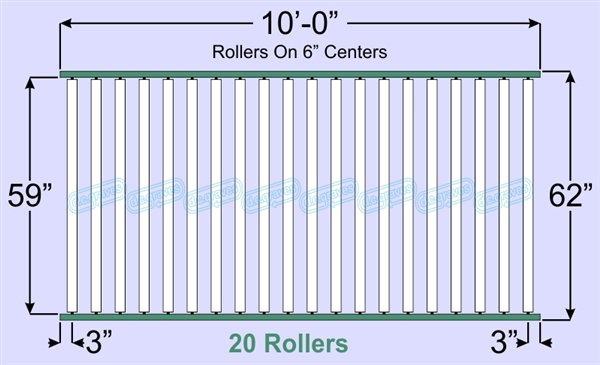 SR70-59-06-10, Steel Gravity Roller Conveyor