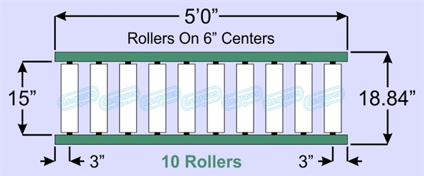 SR90-15-06-05, Steel Gravity Roller Conveyor