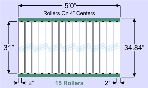 SR90-31-04-05, Steel Gravity Roller Conveyor