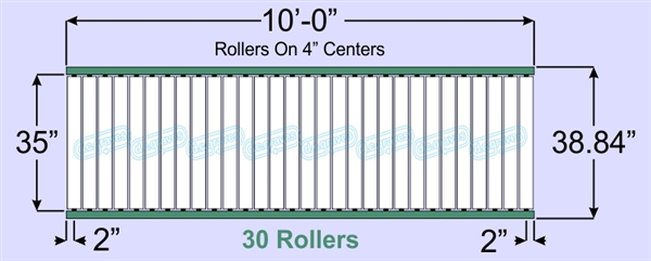 SR90-35-04-10, Steel Gravity Roller Conveyor