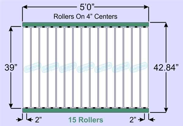 SR90-39-04-05, Steel Gravity Roller Conveyor