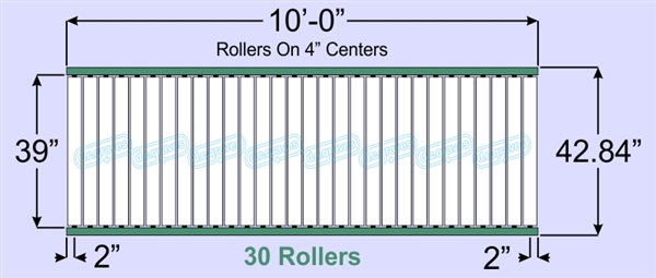 SR90-39-04-10, Steel Gravity Roller Conveyor