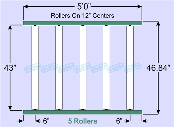 SR90-43-12-05, Steel Gravity Roller Conveyor