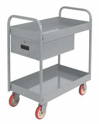 TT12D - 3" Deep Utility Tray Truck w/ Drawer - 18" x 30" Shelf Size