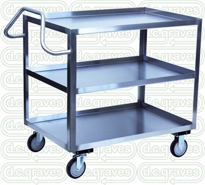 Three Shelf Stainless Cart with Ergo Handle