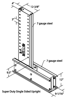 16 Foot High Super Duty Single Sided Uprights