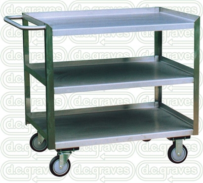 Three Shelf Stainless Steel Mobile Workstation