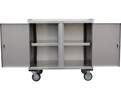 Stainless Mobile Cabinet with Middle Shelf