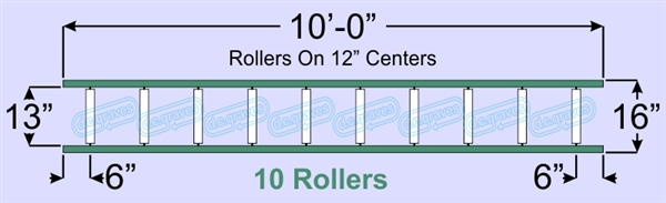 SR40-13-12-10, Steel Gravity Roller Conveyor