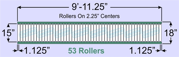 SR30-15-02-10, Steel Gravity Roller Conveyor