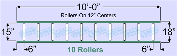 SR30-15-12-10, Steel Gravity Roller Conveyor