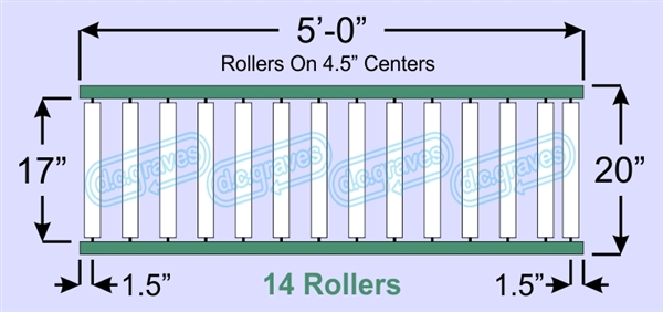 SR40-17-04-05, Steel Gravity Roller Conveyor