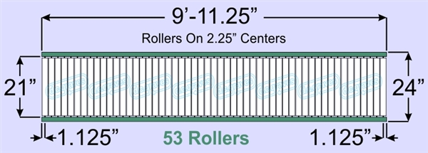 SR30-21-02-10, Steel Gravity Roller Conveyor