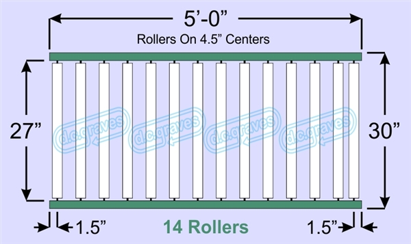SR30-27-04-05, Steel Gravity Roller Conveyor