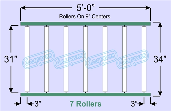 SR30-31-09-05, Steel Gravity Roller Conveyor