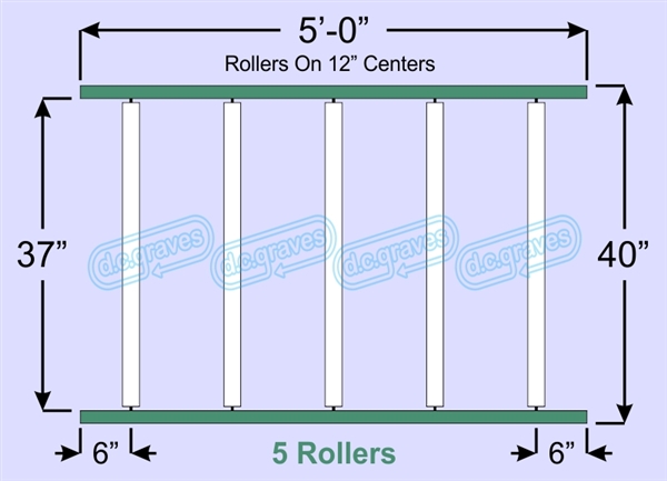 SR30-37-12-05, Steel Gravity Roller Conveyor