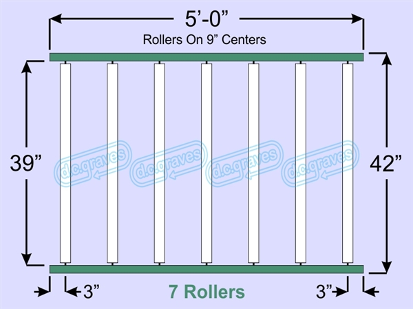 SR30-39-09-05, Steel Gravity Roller Conveyor