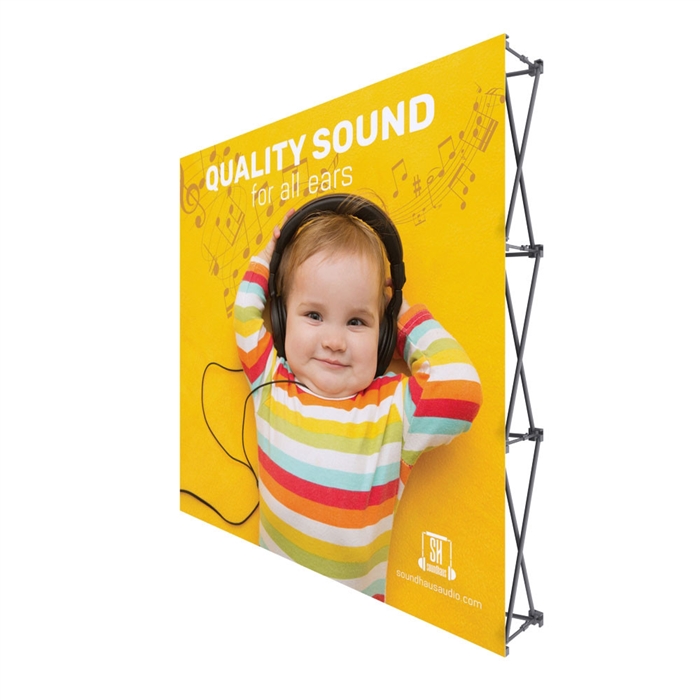 8' Pop Up Straight Tension Fabric Display with Graphic No End Caps