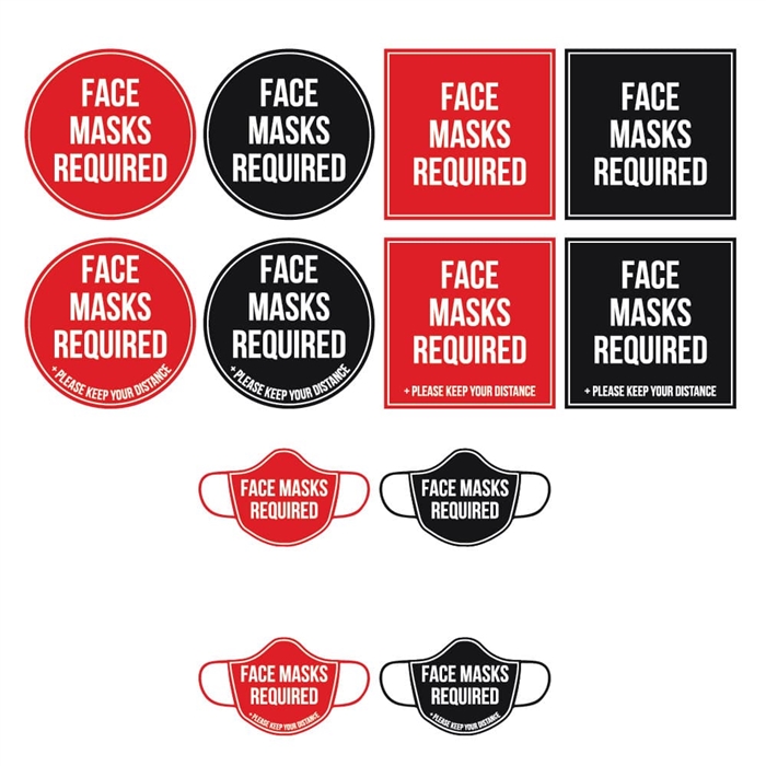 face coverings required stickers