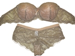 Double Padded Strapless Lace Bra & Panty Set