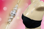 Pearls w/Small Rhinestones Bra Strap