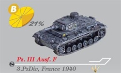 German Sd. Kfz. 141 PzKpfw III Medium Tank Series: Panzer III Ausf. F Medium Tank - 3.Panzer Division, France, 1940