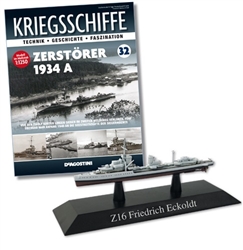 German Kriegsmarine Type 1934A Class Destroyer - Z16 Friedrich Eckoldt