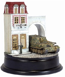 German Sd. Kfz. 184 Ferdinand Heavy Tank Destroyer with Zimmerit and Buildings Diorama - schwere Panzerjager Abteilung 653, Kursk, 1943