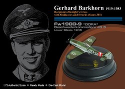 Limited Edition German Focke-Wulf Fw 190D-9 Dora-9 Fighter - Gerhard Barkhorn, Geschwaderkommodore Jagdgeschwader 6, Lower Silesia, 1945