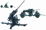 German 88mm Flak 36/37 Anti-Aircraft Gun w/ Trailer - Field Grey