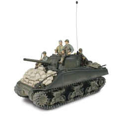 US M4A3 Sherman Medium Tank with 3 Soldiers - 3rd Armored Division, Normandy, 1944 [D-Day Commemorative Packaging]