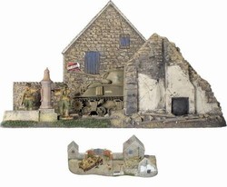 D-Day Surrender Set #1 - Sherman Tank, Three Figures and Diorama Base