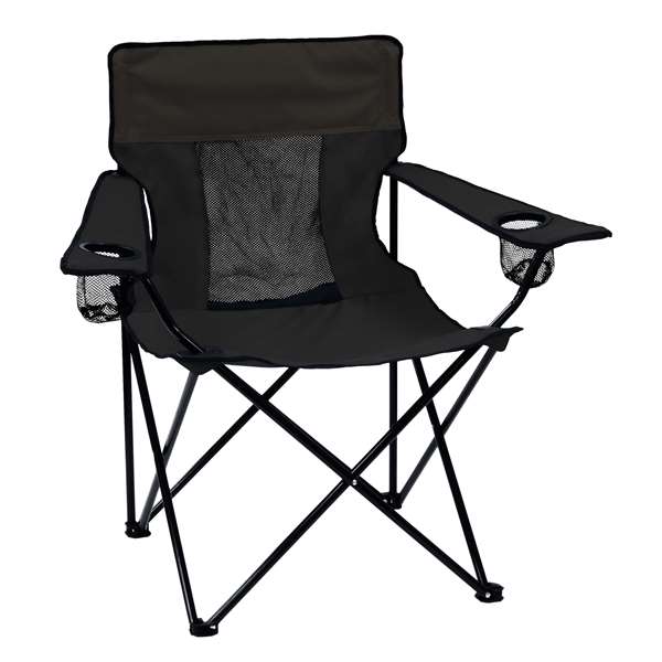 Plain Black   Elite Folding Chair with Carry Bag